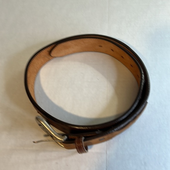 JUSTIN CLASSIC MENS BROWN WESTERN 166BO LEATHER BELT MADE IN USA SZ 34 - Picture 10 of 15